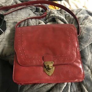 Red Fake leather Crossbody bag!